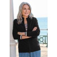 WoolOvers Women's 100% Wool Fitted Zip Thru Cardigan in Black | Size: 2XL