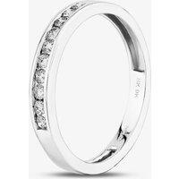 T.H.Baker Women's 9ct White Gold 0.20ct Diamond Channel Set Half Eternity Ring in Silver | Size: P