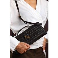Where's That From Women's 'Petal' Envelope Style Woven Clutch Bag in Brown