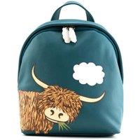 Mala leather Women's Highland Cow Leather Backpack in Teal