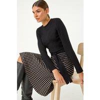 Roman Women's Check Print Belted Jumper Dress in Black | Size: 14