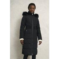 Hobbs London Women's Amalie Longline Puffer Coat in Black | Size: 18