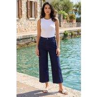 Dusk Women's Denim Pocket Detail Wide Leg Culotte in Indigo | Size: 10