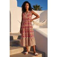 Roman Women's Border Print Smock Dress in Red | Size: 14