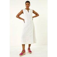 Roman Women's Panel Detail Midi Dress in White | Size: 14