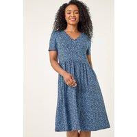 Roman Women's Petite Ditsy Floral Pocket Dress in Navy | Size: 16
