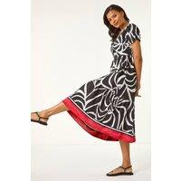 Roman Women's Linear Border Shirt Dress in Black | Size: 12