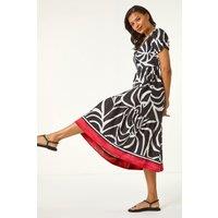 Roman Women's Linear Border Shirt Dress in Black | Size: 10