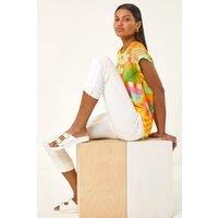 Roman Women's Slim Leg Turn Up Stretch Jeans in White | Size: 18