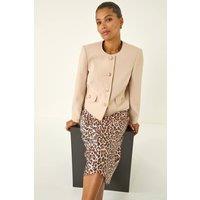 Roman Women's Buttoned Pocket Jacket in Natural | Size: 18