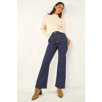Dusk Women's Front Pocket Bootcut Jeans in Indigo | Size: 8