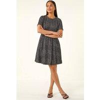 Roman Women's Petite Boucle Knit Dress in Black | Size: 14