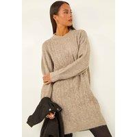 Roman Women's Petite Cable Knit Shift Dress in Stone | Size: 18