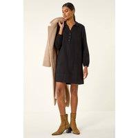 Roman Women's Collared Shift Shirt Dress in Black | Size: 18
