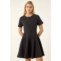 Roman Women's Panel Flared Stretch Dress in Black | Size: 20