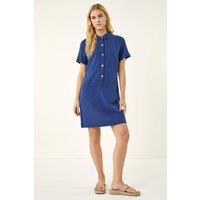 Roman Women's Buttoned Mini Shirt Dress in Yellow | Size: 18