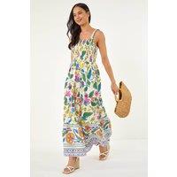 Roman Women's Petite Floral Print Strappy Midi Dress | Size: 14
