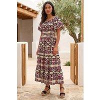 Roman Women's Abstract Border Print Midi Dress | Size: 10