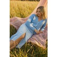 Roman Women's Light Wash Midi Skirt in Mid Blue | Size: 10