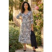 Roman Women's Embroidered Leaf Midi Dress | Size: 20