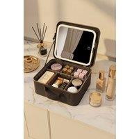 Fascinate Women's LED Vanity Makeup Case w/ Hollywood Mirror - Travel Organizer Gift for Girlfriend, Waterproof Large Capacity, Professional Beauty