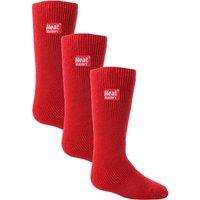 Heat Holders Men's 3 Pairs Childrens Ultimate Warm 2.3 TOG Winter Thermal Socks in Red | Size: 3-5