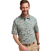 Pegasus Men's 100% Cotton Palm Print Polo Shirt, Short Sleeve, Flat Knit Collar in Green | Size: XL