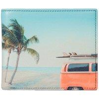 Mala leather Men's RFID Printed Leather Camper Wallet in Blue