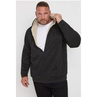 BadRhino Men's Borg Zip Through Hoodie in Black | Size: 4XL