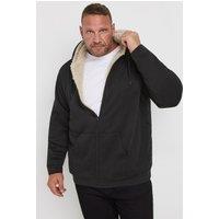 BadRhino Men's Borg Zip Through Hoodie in Black | Size: 5-6XL