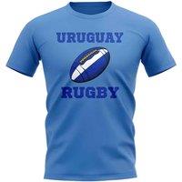 Uruguay Men's Mens Rugby Ball T-Shirt Sky Blue in Light Blue | Size: Small
