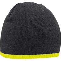 Beechfield Men's Two Tone Knitted Beanie in True Black