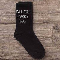 60 SECOND MAKEOVER Men's Will You Marry Me? Black Calf Socks