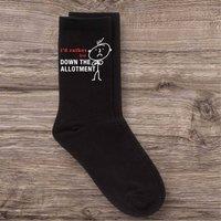 60 SECOND MAKEOVER Men's I'd Rather Be Down The Allotment Black Calf Socks