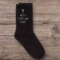 60 SECOND MAKEOVER Men's Best Step Dad Ever Black Calf Socks