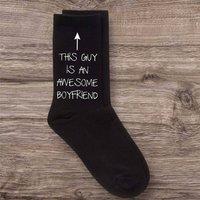 60 SECOND MAKEOVER Men's This Guy Is An Awesome Boyfriend Black Socks