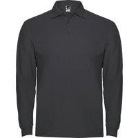 ROLY Men's Estrella Long-Sleeved Polo Shirt in Jet Black | Size: Medium