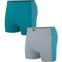 Atlas for Men Men's Patterned Boxer Shorts Pack of 2 in Duck Egg Blue | Size: XL