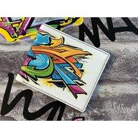 Mala leather Men's Graffiti Leather RFID Wallet - 8 Card Slots & 2 Note Sections in White