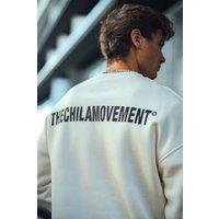 Janes Men's Oversized Crew Neck Sweatshirt with Back Print in White | Size: XL