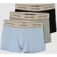 Calvin Klein Men's Signature 3 Pack Cotton Trunks - Grey Black White | Size: Large