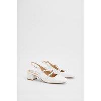 Oasis Women's Tara Faux Leather Slingback Mary Jane Flats in White | Size: 4