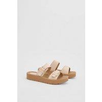 Oasis Women's Annalysee Faux Suede Open Toe Footbed Sandals in Beige | Size: 6