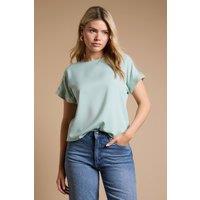 Dorothy Perkins Women's Short Sleeve T-Shirt Sequin Blouse in Sage | Size: 8