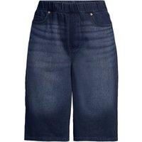 Lands' End Women's Plus Starfish Knit Denim Bermuda Shorts - 12-inch in Dark Blue | Size: 20-22