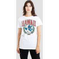 Disney Women's Lilo & Stitch Stitch Ball T-Shirt, White | Size: Large