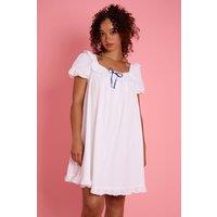 Neon Rose Women's Cotton Babydoll Mini Dress in White | Size: Small