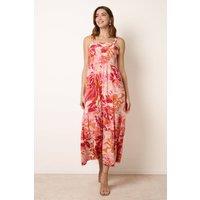 Blue Vanilla Women's Pink Sleeveless Slip On Square Maxi Dress | Size: Small