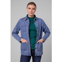 Enorsia Women's Indigo Blue Casual Denim Jacket | Size: 8