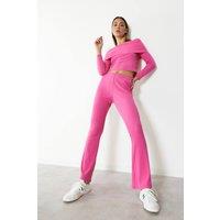 Shnoo Women's Mid-Rise Flare-Trousers in Pink | Size: 10